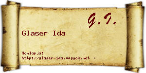 Glaser Ida névjegykártya