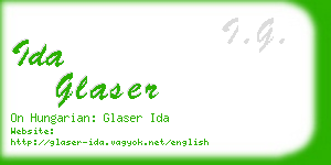 ida glaser business card